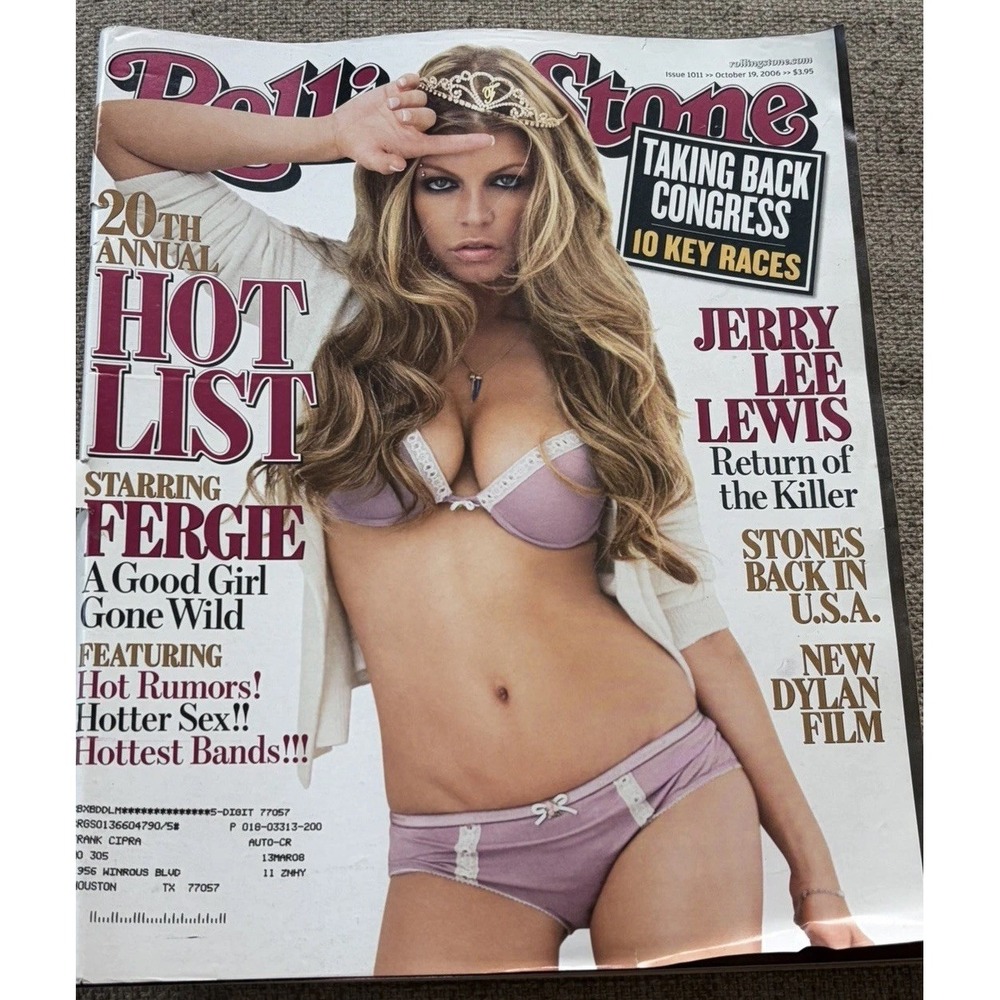 Y2k VTG Rolling Stone Magazine 2006 Hot List Featuring Fergie Black Eyed Peas